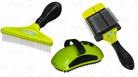 FURminator Dog Rake | $7 | AmazonFURminator Firm Grooming Slicker Brush | $10 | AmazonFURminator Curry Comb with Rubber Teeth | $6 | Amazon